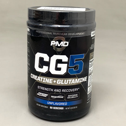 PMD CG5 Creatine & Glutamine Unflavored 11 oz. 312g Black Exp: 09/2025 (New)