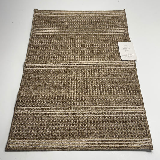 THRESHOLD Washable Tufted Accent Rug Sz 24" x 36" Light Brown