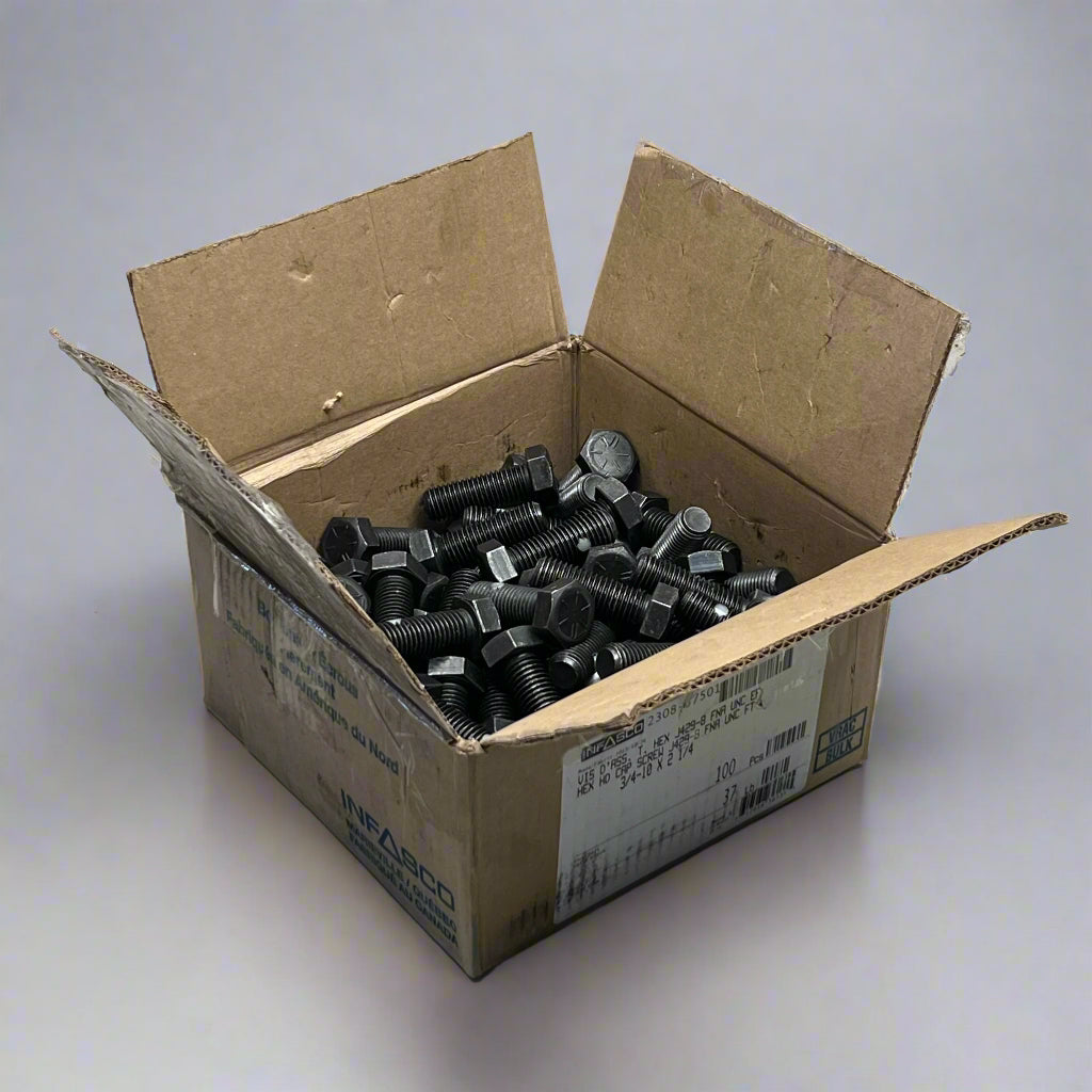 INFASCO (100 Pcs) Hex HD Cap Screws Sz 3/4-10 x 2 1/4, Black J429-8