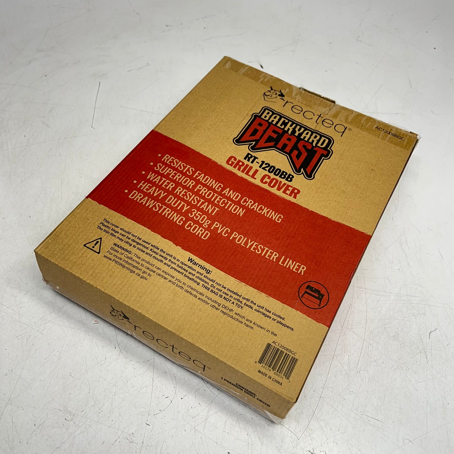 RECTEQ  Backyard Beast 1200/1000 Grill Cover  2-Ply 350-Gram PVC Black AC1200BBGC