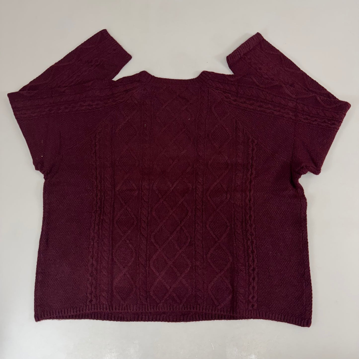 VINCE CAMUTO Cable Knit Sweater Women's Sz-XXL Wine SC2895