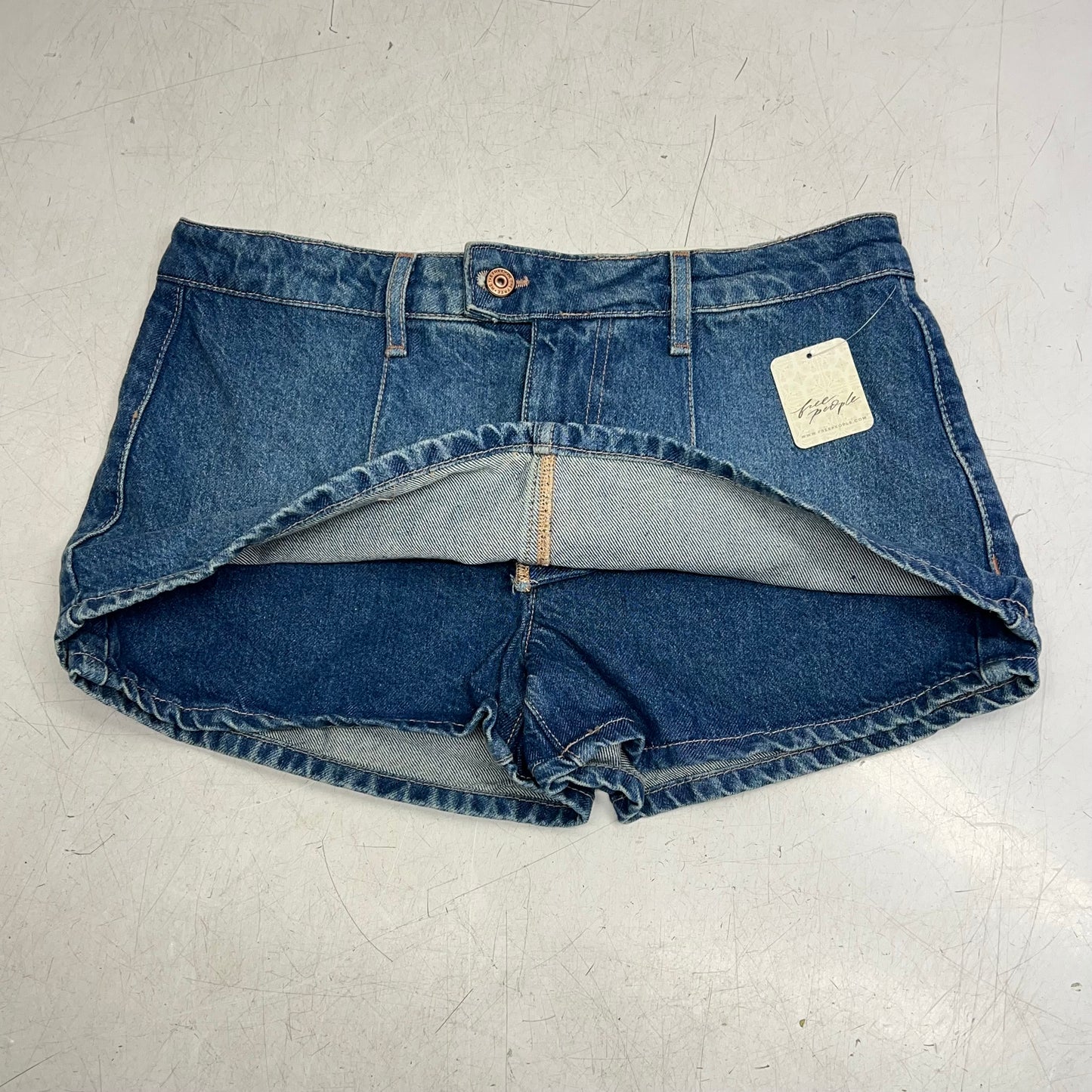 FREE PEOPLE  Gallivanting Peekaboo Skort Women's Sz 28 Blue Rebel OB1904070