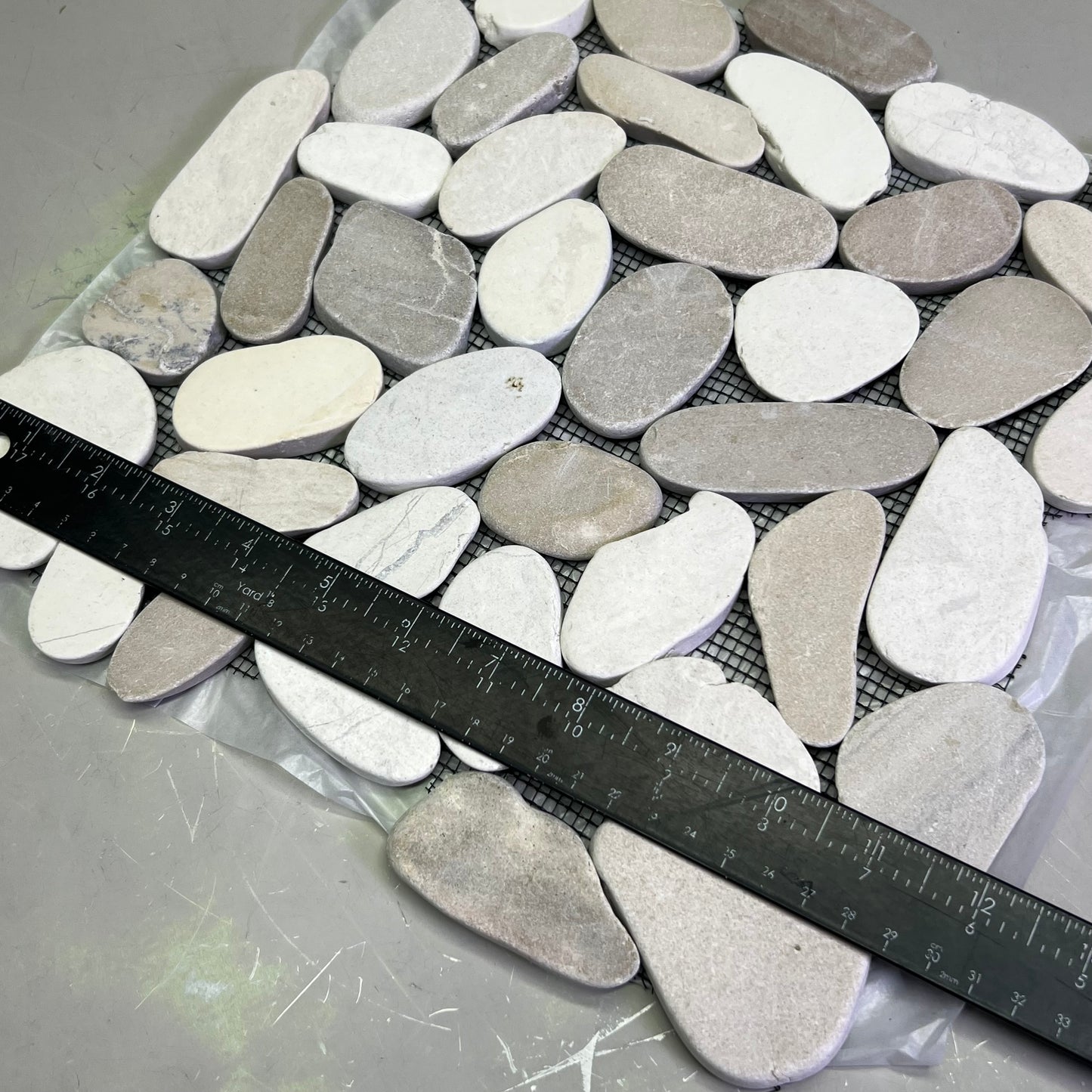 Natural Stone Tile (11 Pcs) 12" x 12" White/Beige Matt GAMI74