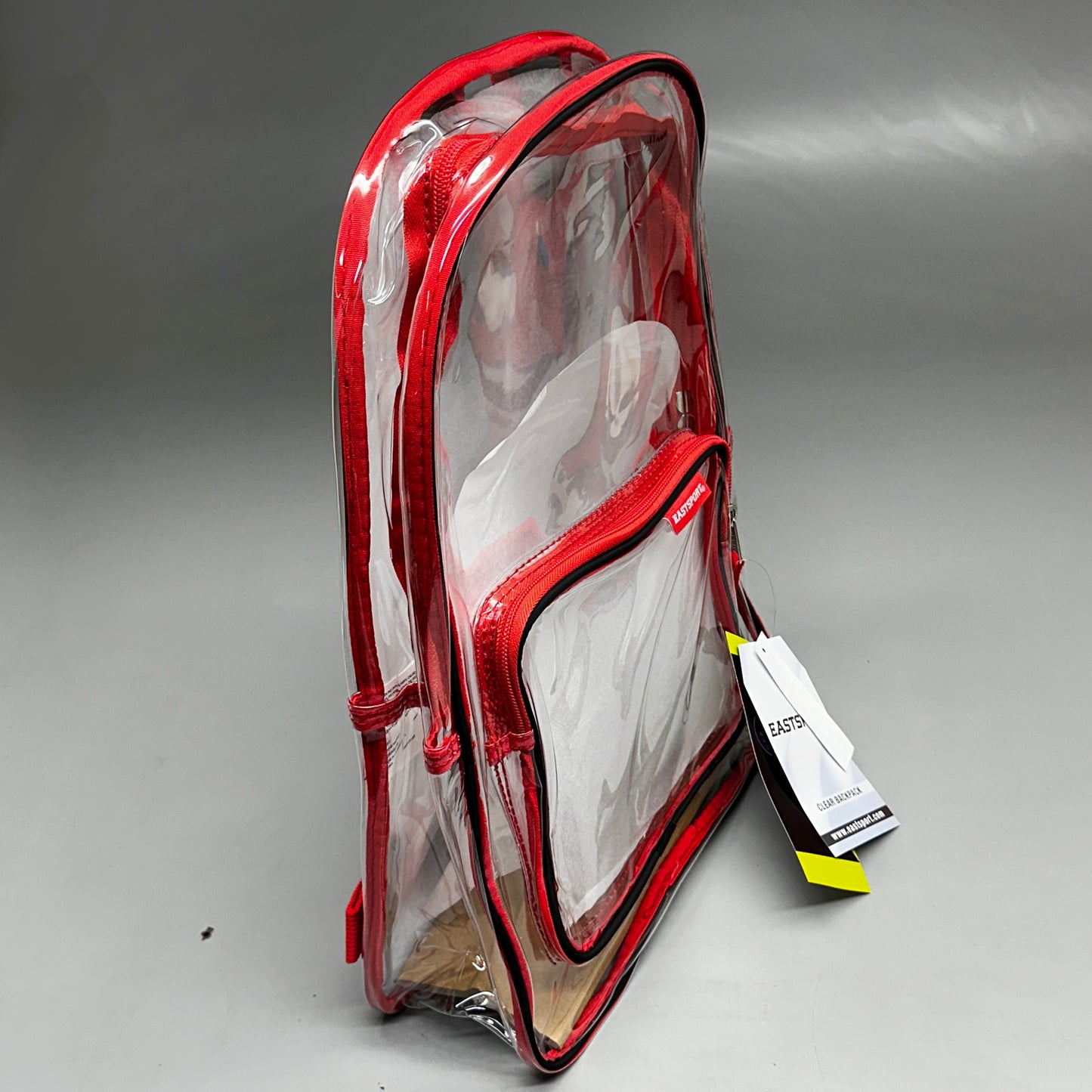 EASTSPORT Spark Clear Backpack 16"x12" Red/Black 190920PW-PLM