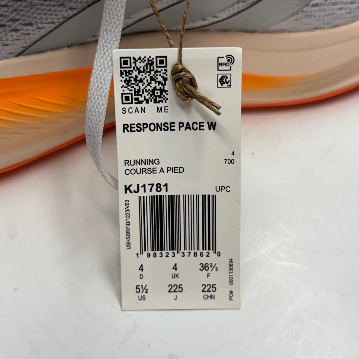 ADIDAS Response Pace W Women's Running Shoes Sz 5 1/2, White KJT781