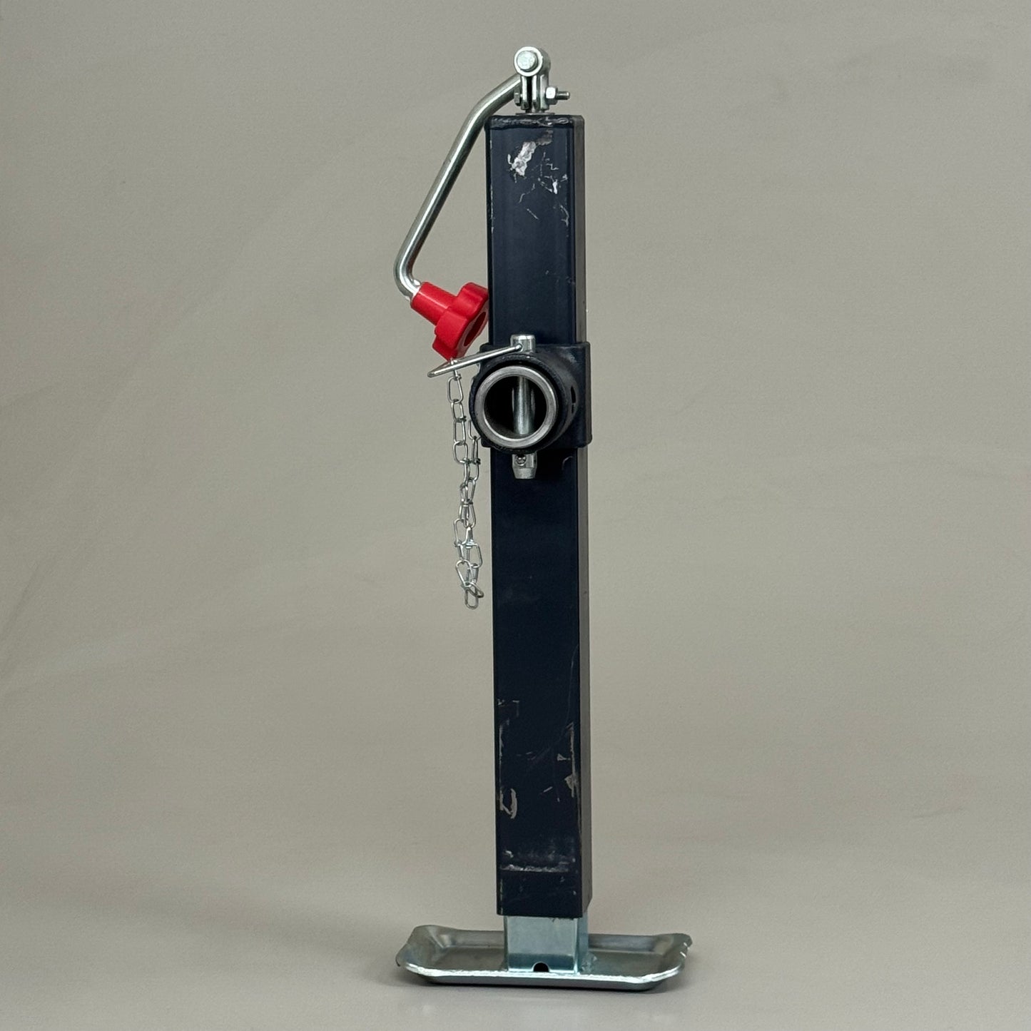 BULLDOG Square Tube Trailer Jack 3000 Lb Lift Cap 15" Travel 26" Closed Grey 195306