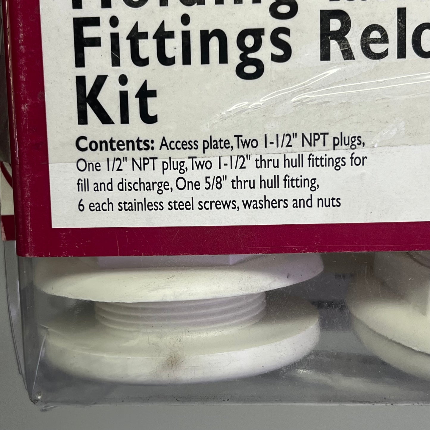TODD Holdings Tank Fitting Relocation Kit Stainless Steel Hardware White 90-2219
