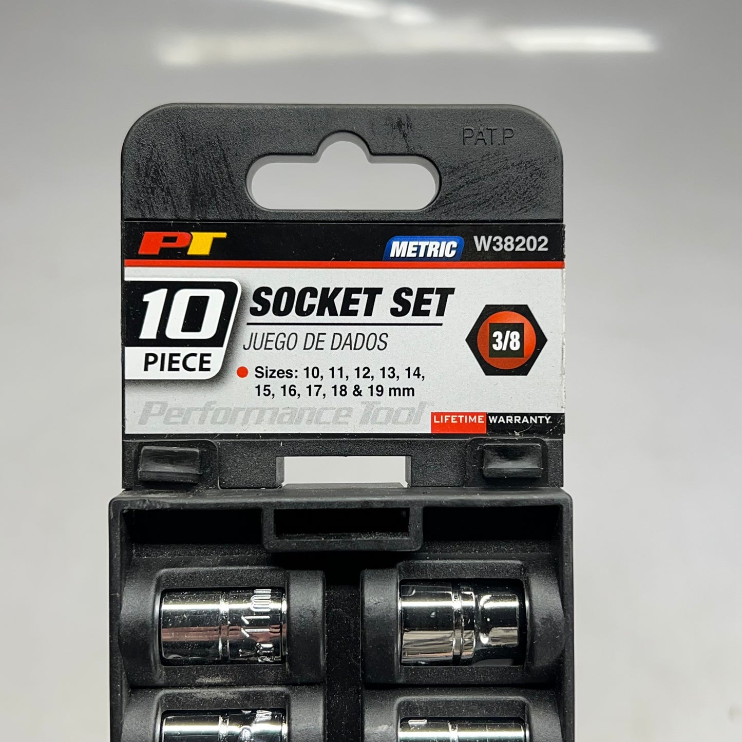 PERFORMANCE TOOL (10 PIECE SET) Metric Socket Set  3/8" 10-19 mm Chrome W38202