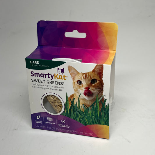 SMARTY KAT (3 PACK, 1 Oz Each) Sweet Greens Cat Grass Seed Easy To Grow Kit