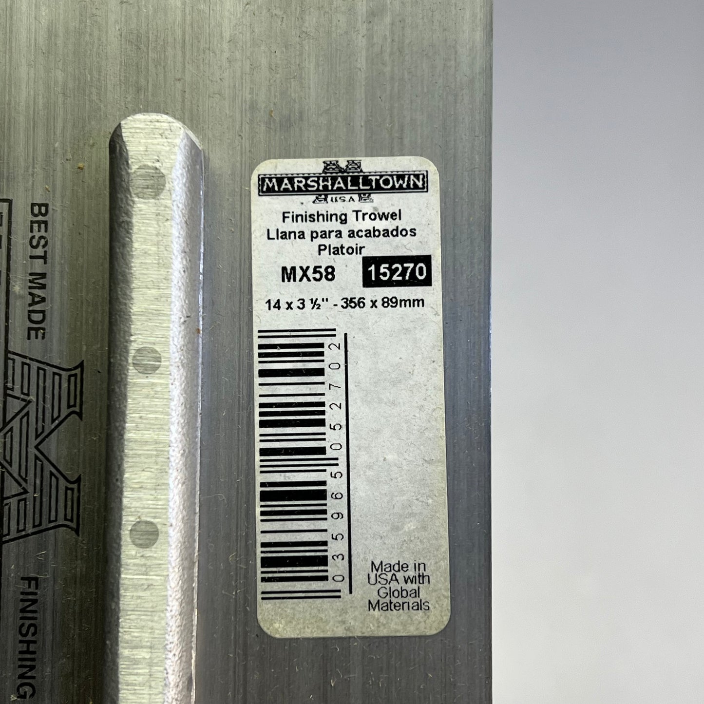 MARSHELLTOWN Finishing Trowels High Carbon Steel W/ Wood Handle 14"x3.5" MX58