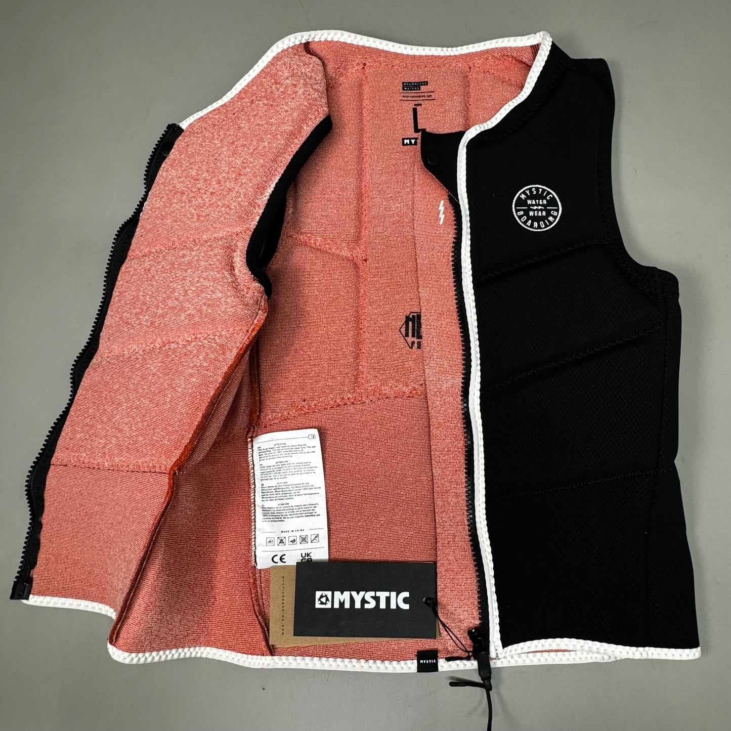 MYSTIC Foil Surfing Impact Vest Fzip Kite NBR Foam Sz L Black 35005.220140