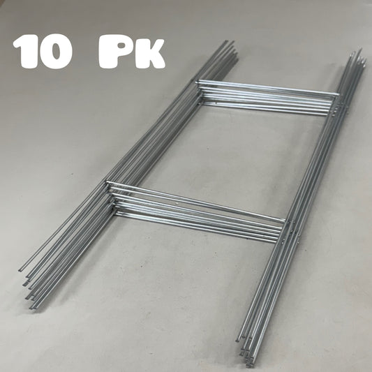 (10 Pack) Galvanized 9-Gauge Steel Wire H-Stakes 10"x30" Steel