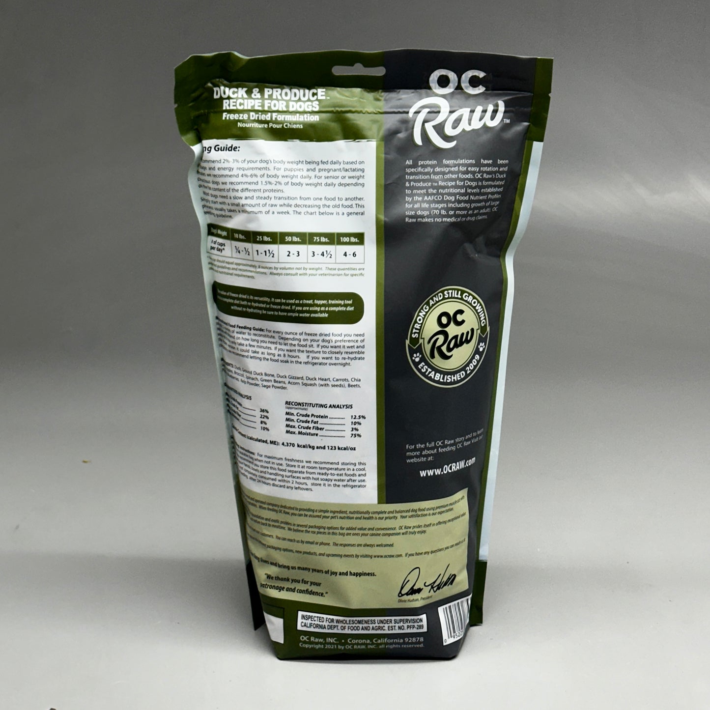 OC RAW Duck & Product Freeze Dried Meaty Rox for Dogs 20 Oz