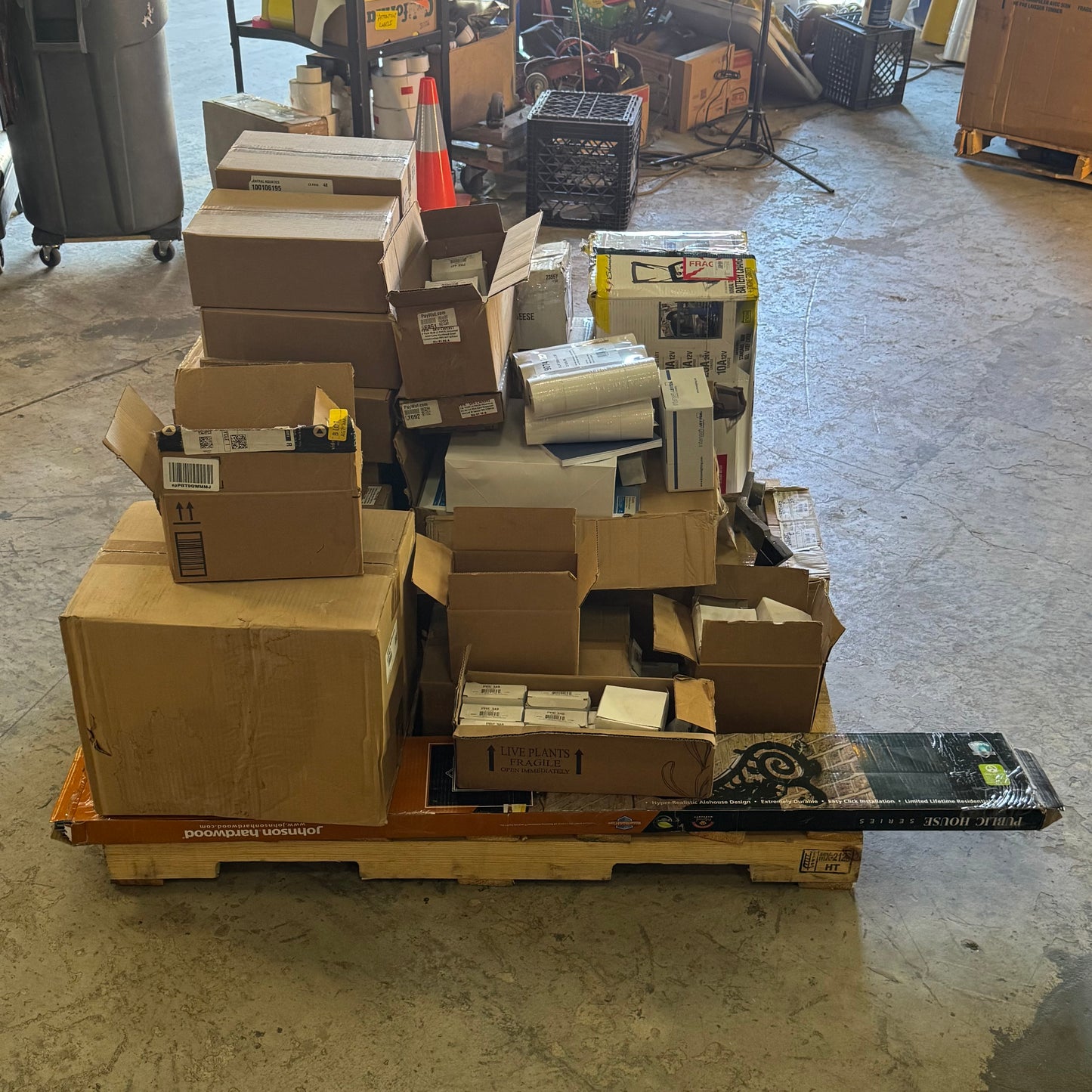 ZA@ Pallet of MIXED Battery Charger, Receipt Paper, Folders Letter, Railroad Train Railcar, Etc... (AS-IS)