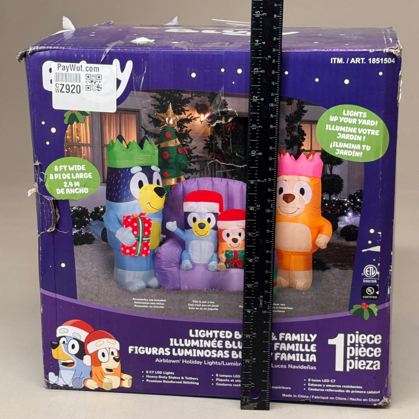 GEMMY AIRBLOWN® New 6.6’ Bluey Family 8 Led Lights Christmas Inflatable, 1851504  8 feet New Damaged Box