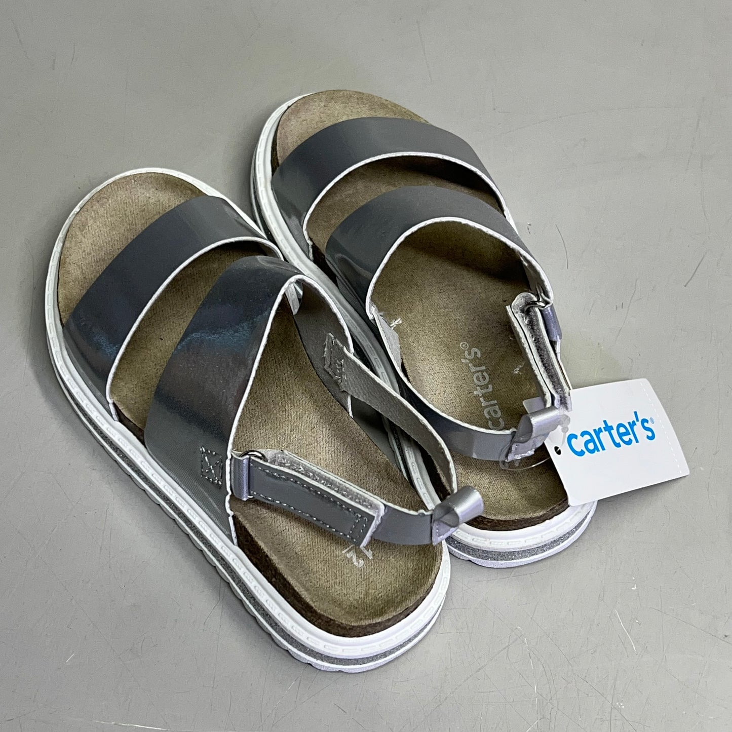 CARTER'S Carlyle Toddlers Back Strap Sandal Girl's Sz 12 Silver CS21Y01B