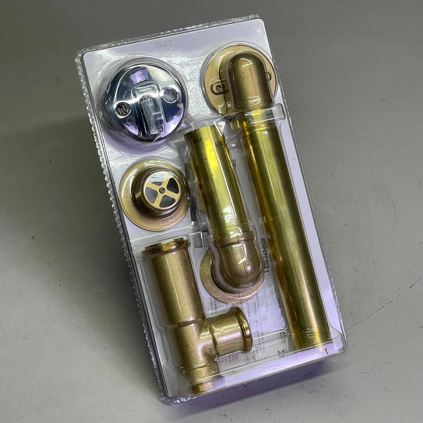 KEENEY 20 Gauge Bath Drain 606RB 1-1/2" Brass W/ Polished Chrome 28630