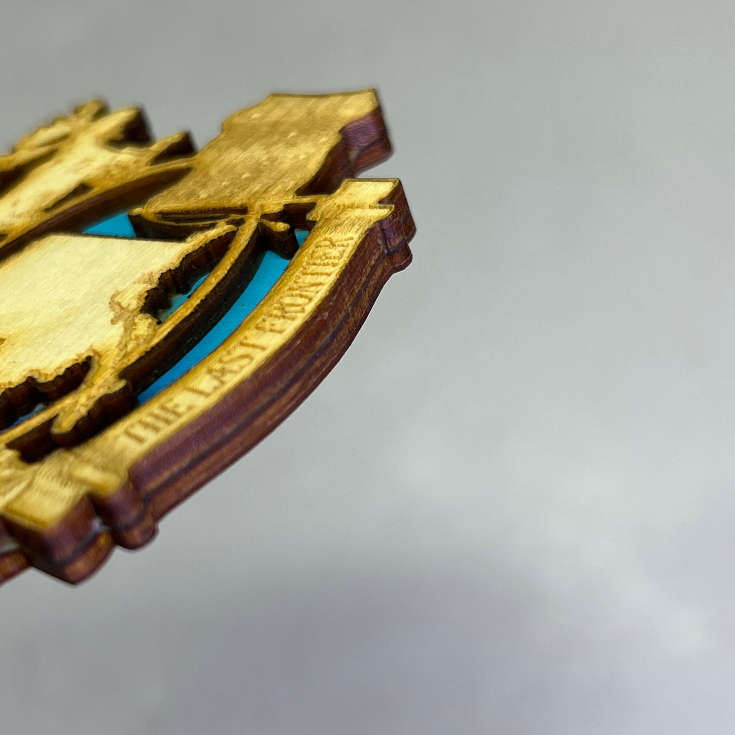 (2 PACK) The Last Frontier Laser Cut Wood Magnet Souvenir JUNEAU,AK Made In USA