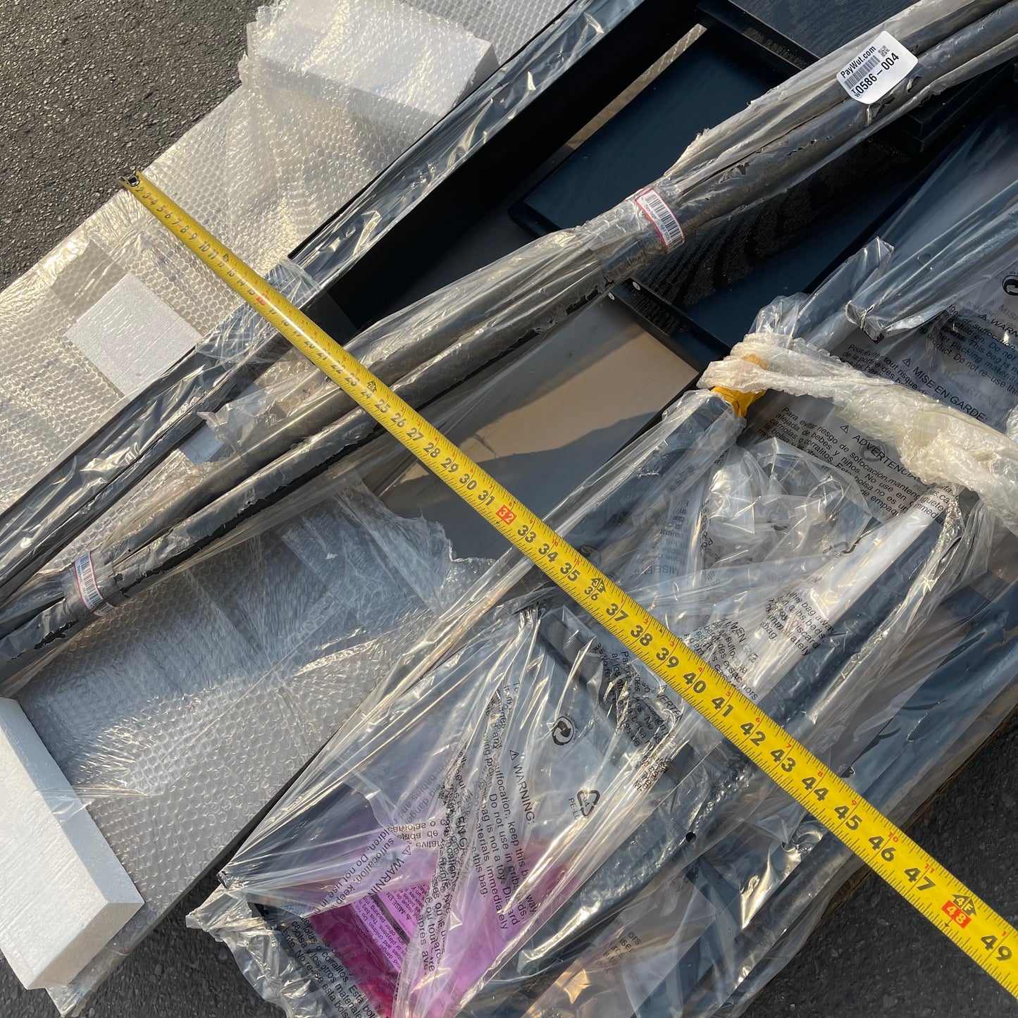 ZA@ Pallet of MIXED Desk Parts, Spa Parts, UV PVC, & Ladder (AS-IS)