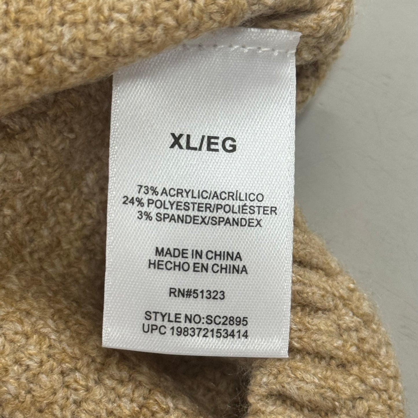 VINCE CAMUTO Cable Knit Sweater Women's Sz-XL Latte Heather SC2895