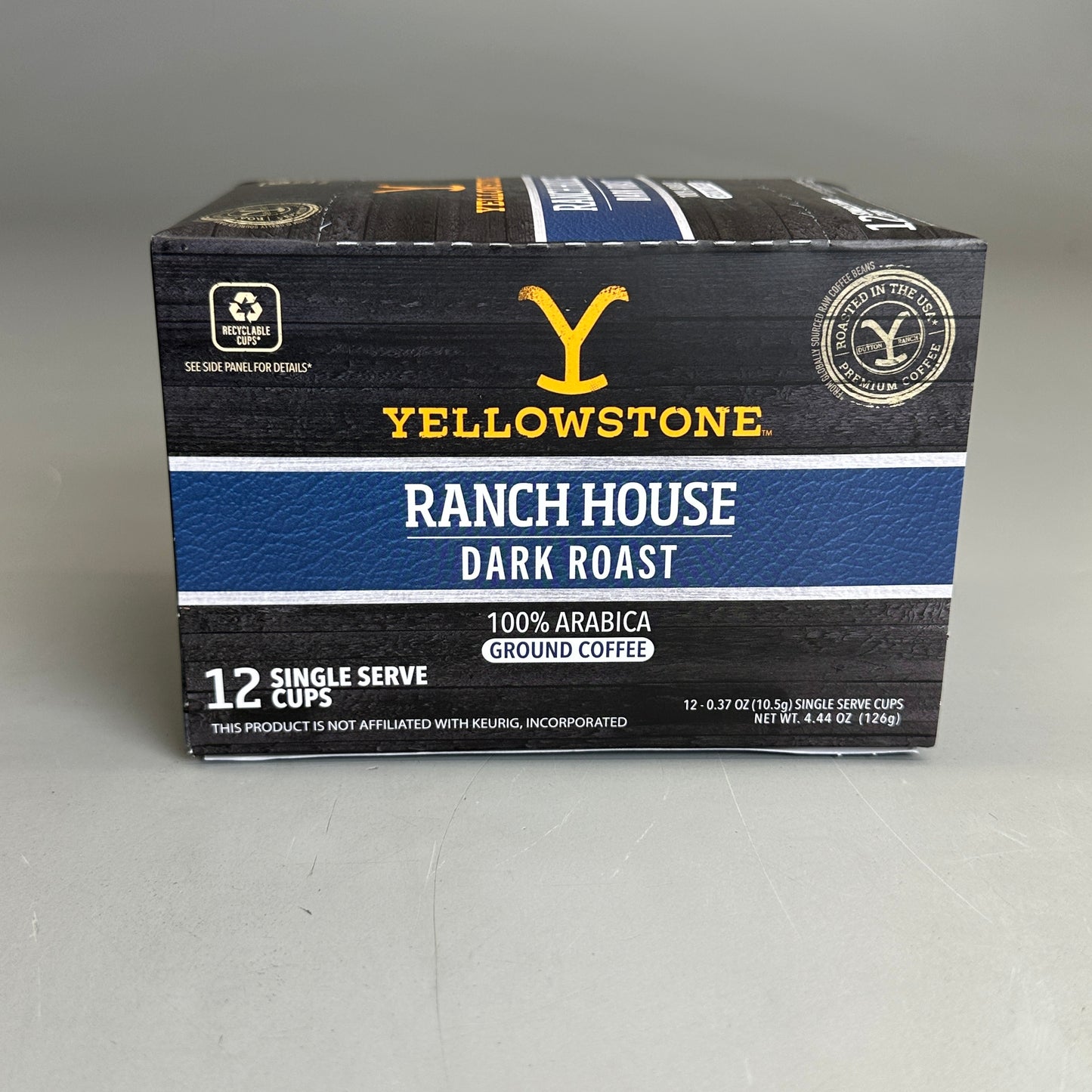 YELLOWSTONE Ranch House Dark Roast Coffee (6 PACK) .37oz Cups MP-69200-02 BB 6/26