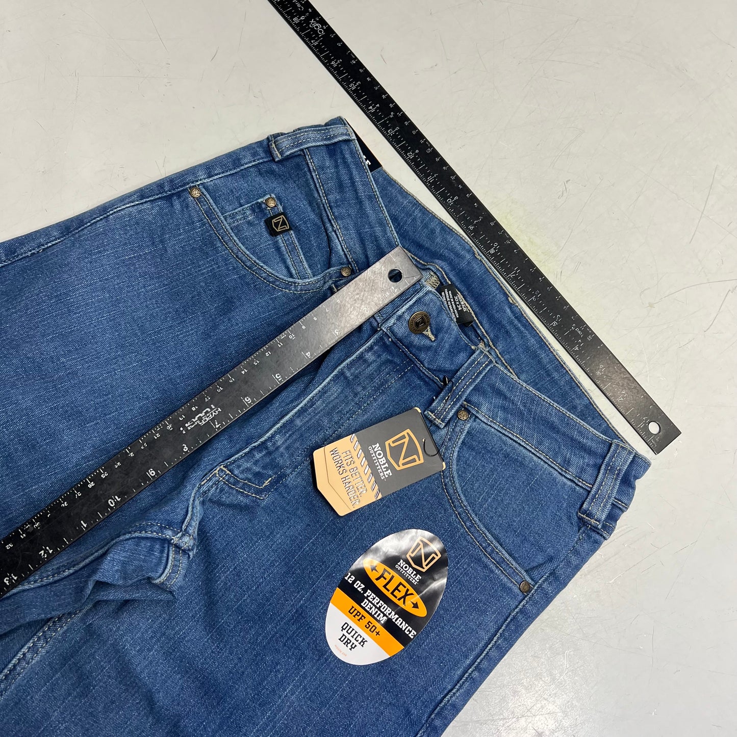 NOBLE OUTFITTERS Flex Denim 5-Pocket Work Pant Men's Sz 30x34 Stonewash 18458