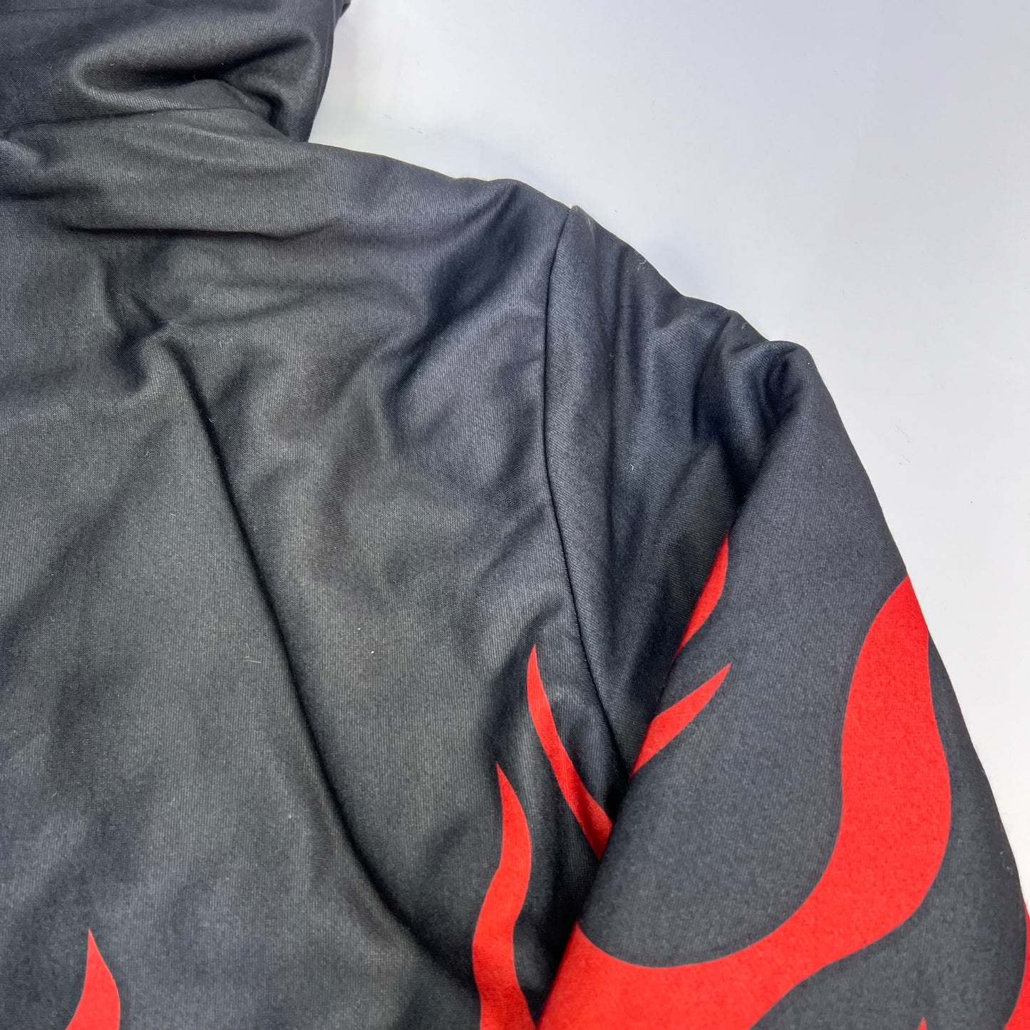 AMERICAN STITCH Flame Coat Jacket Full Zip Men's Sz S Black/Red HD25-T333