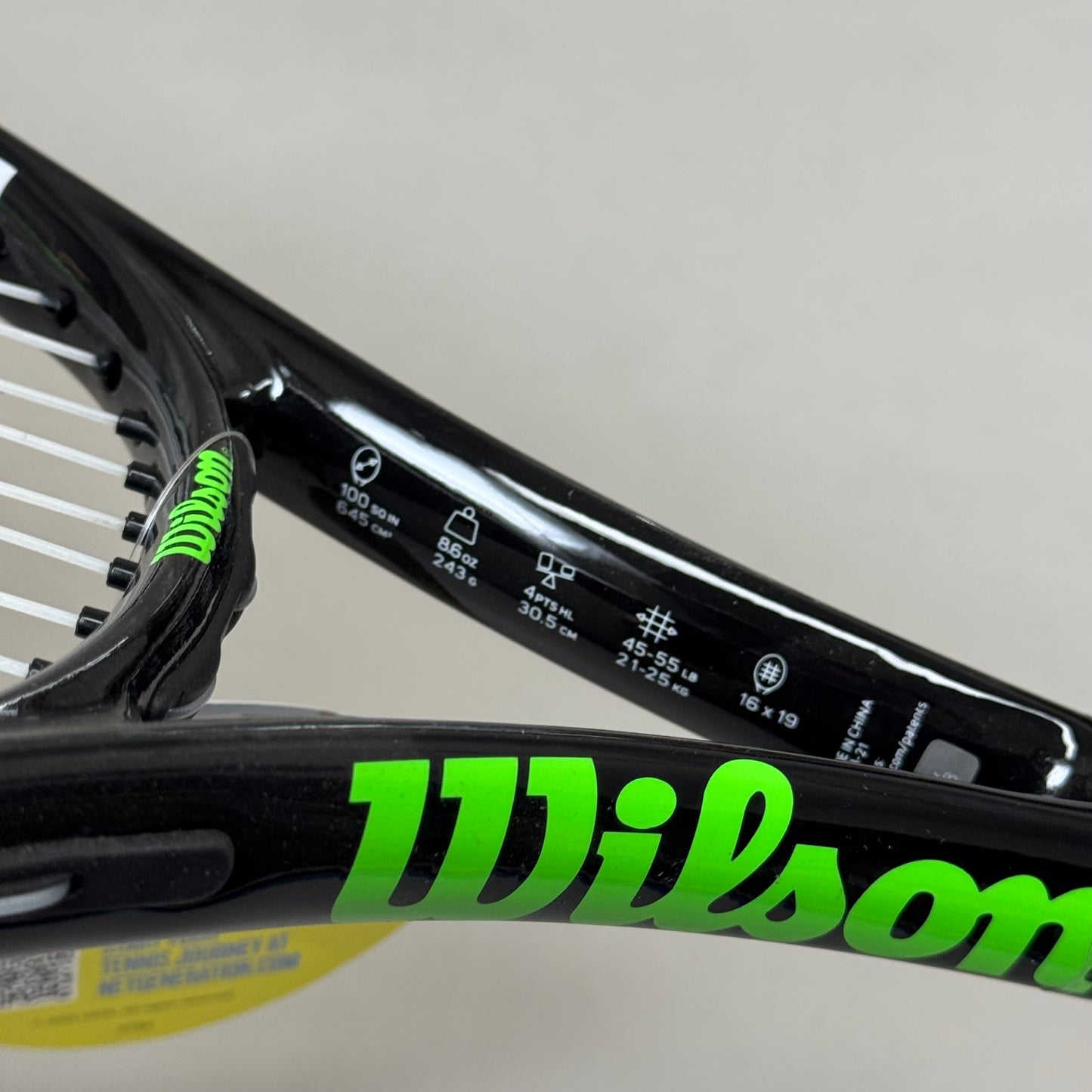 WILSON Blade Feel Junior Tennis Racquet Ages 9-10 25" Grip 3 7/8" Green/Black WR055520U