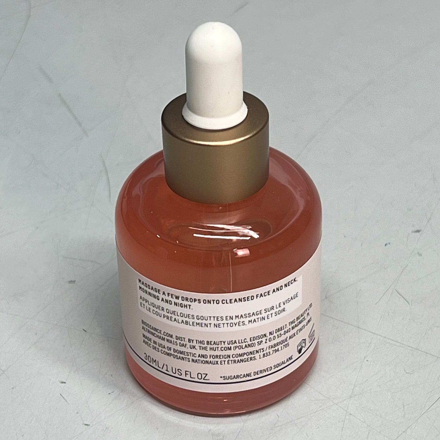 BIOSSANCE Squalene + Vitamin C Rose Oil For Skin Radiance & Suppleness 1 fl oz