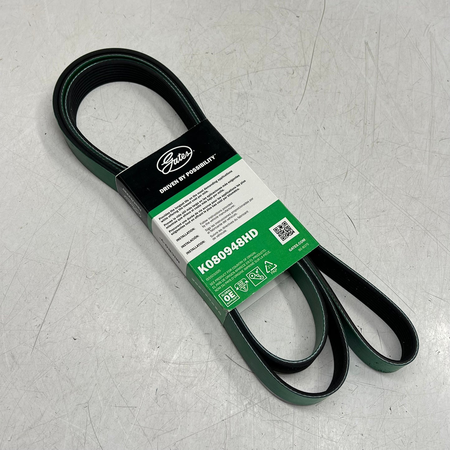 GATES Fleetrunner Micro-v Serpentine Belt  8 Rib 95-5/16"  Black K080948HD
