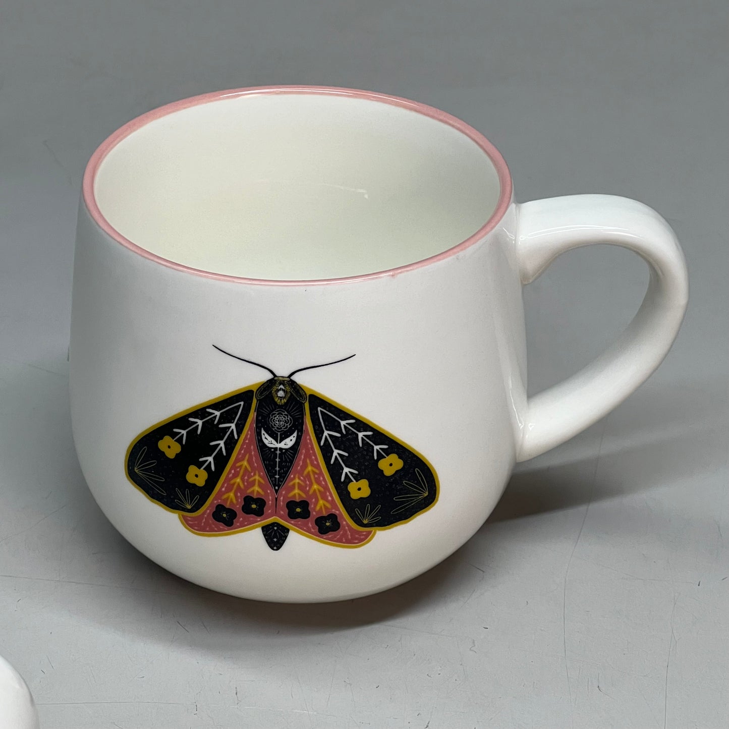 CREATIVE CO-OP Set Of 4 Stoneware Mug W/ Insect Design 4 Styles 12 Oz DF7216A
