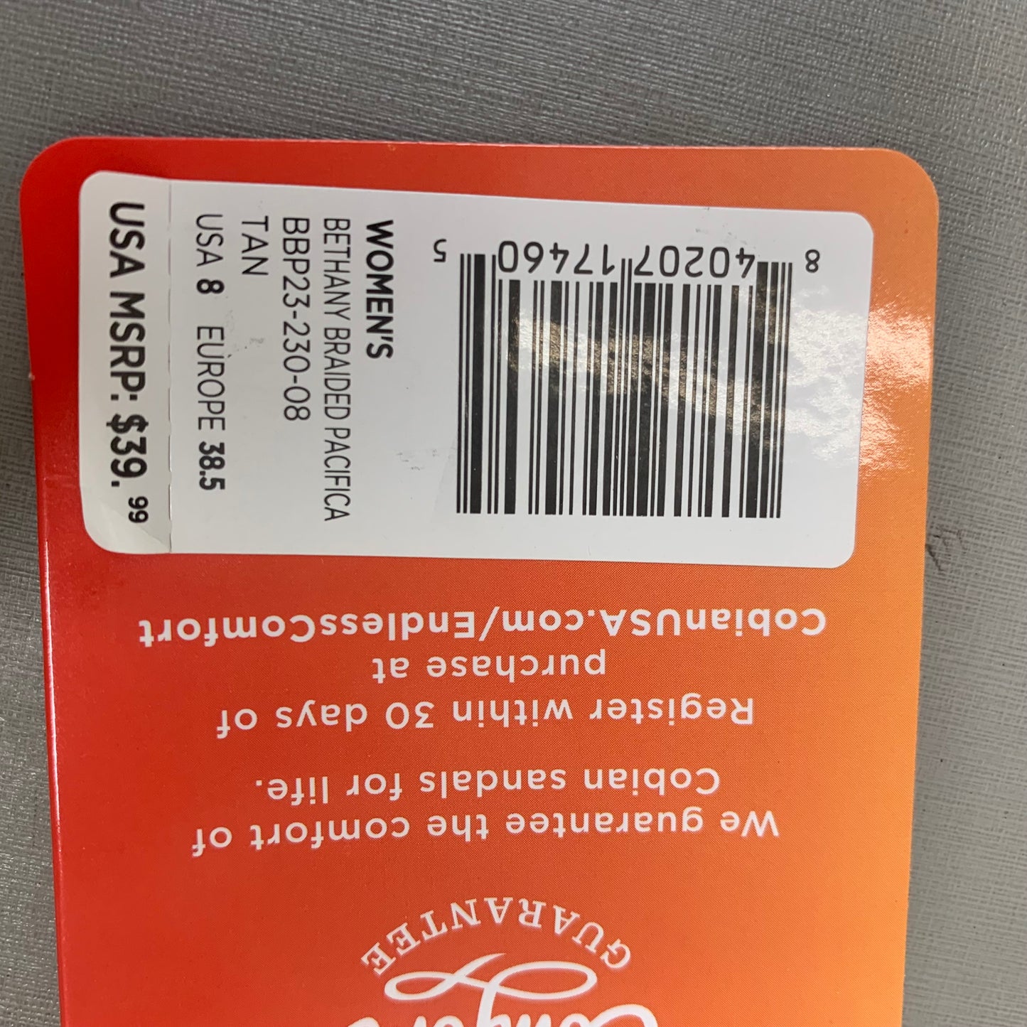 COBIAN Braided Pacifica Sandals Women's SZ 8, EU 41 TAN BBP23-230-8