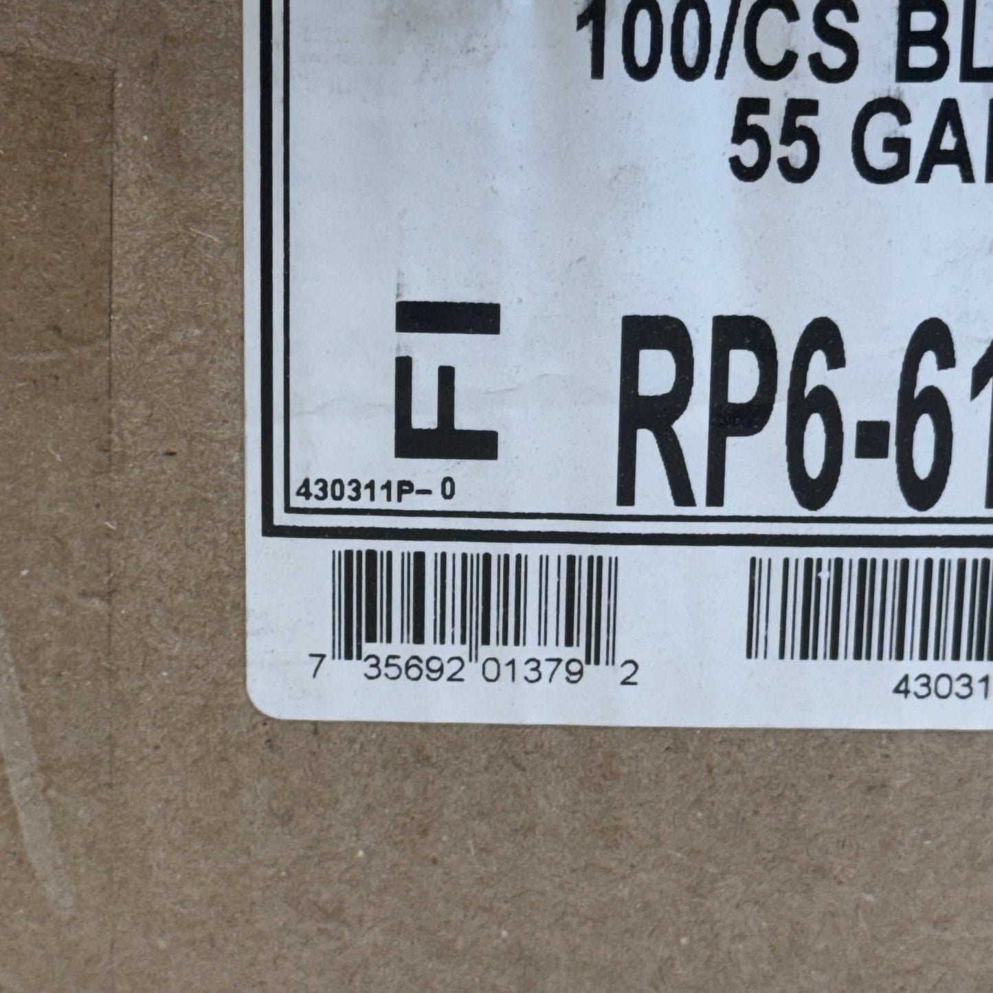 ZA@ FI 100Bags Black Garbage Bags 55 Gal RP6-6171XH Sz 38x58 (New Other)