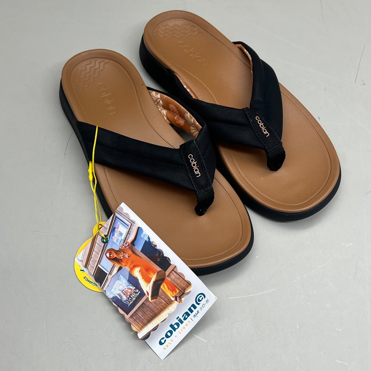 COBIAN Darby Synthetic Suede Strap Sandals Women's SZ 7, EU 37 Black DAR24-001-7