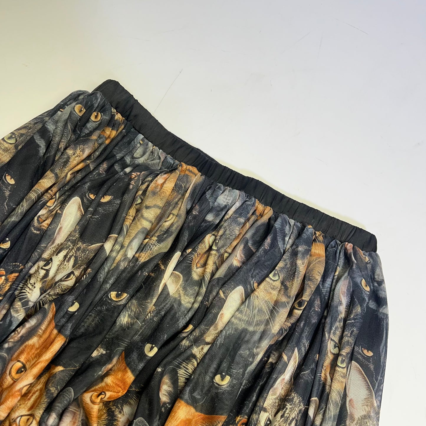 LALA ORIGINAL Lined Purr Mesh Maxi Skirt W/ Lace Women's Sz L Multicolor