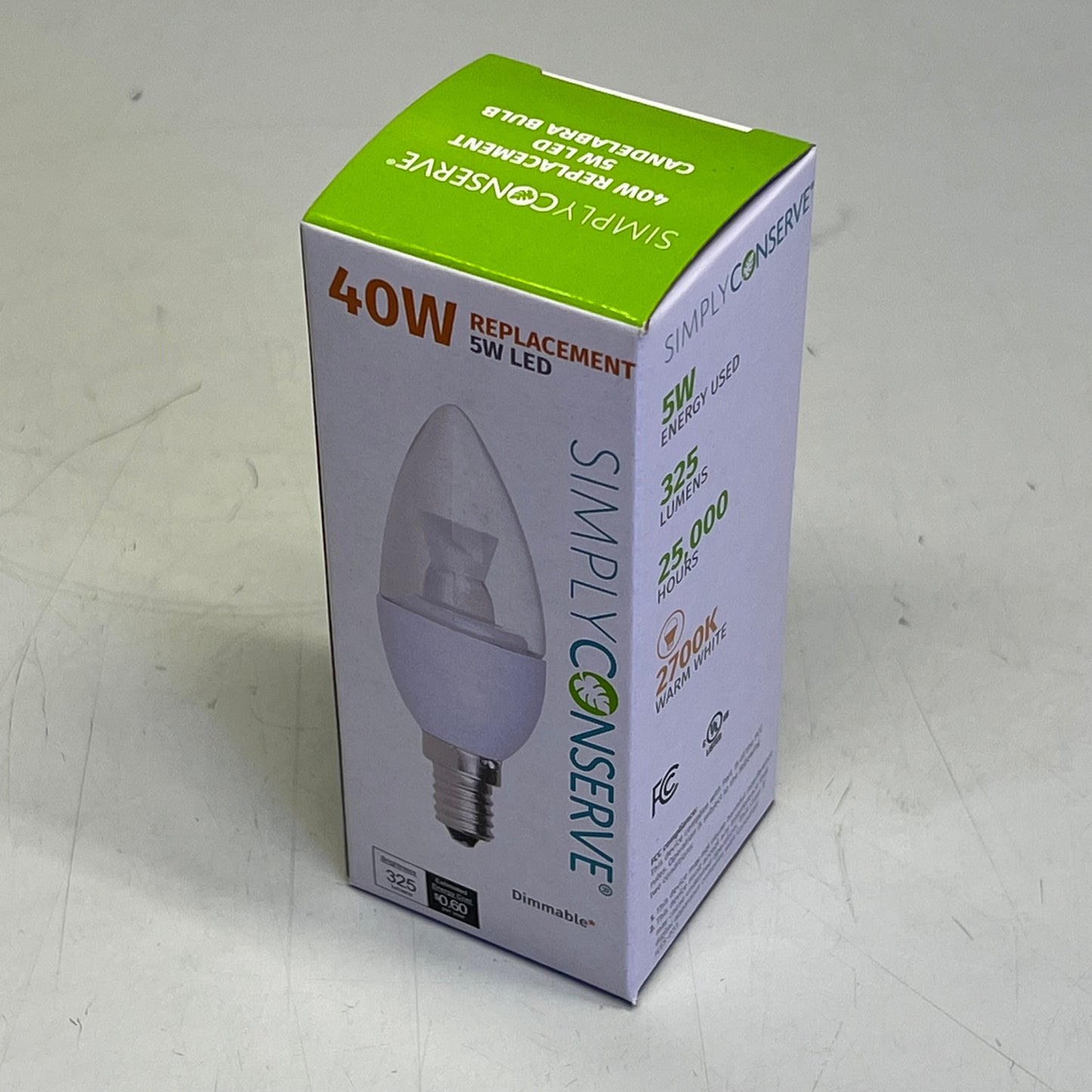 SIMPLY CONSERVE (3 PACK) LED Light Bulb Dimmable 40W Warm White L05LCDL2700K