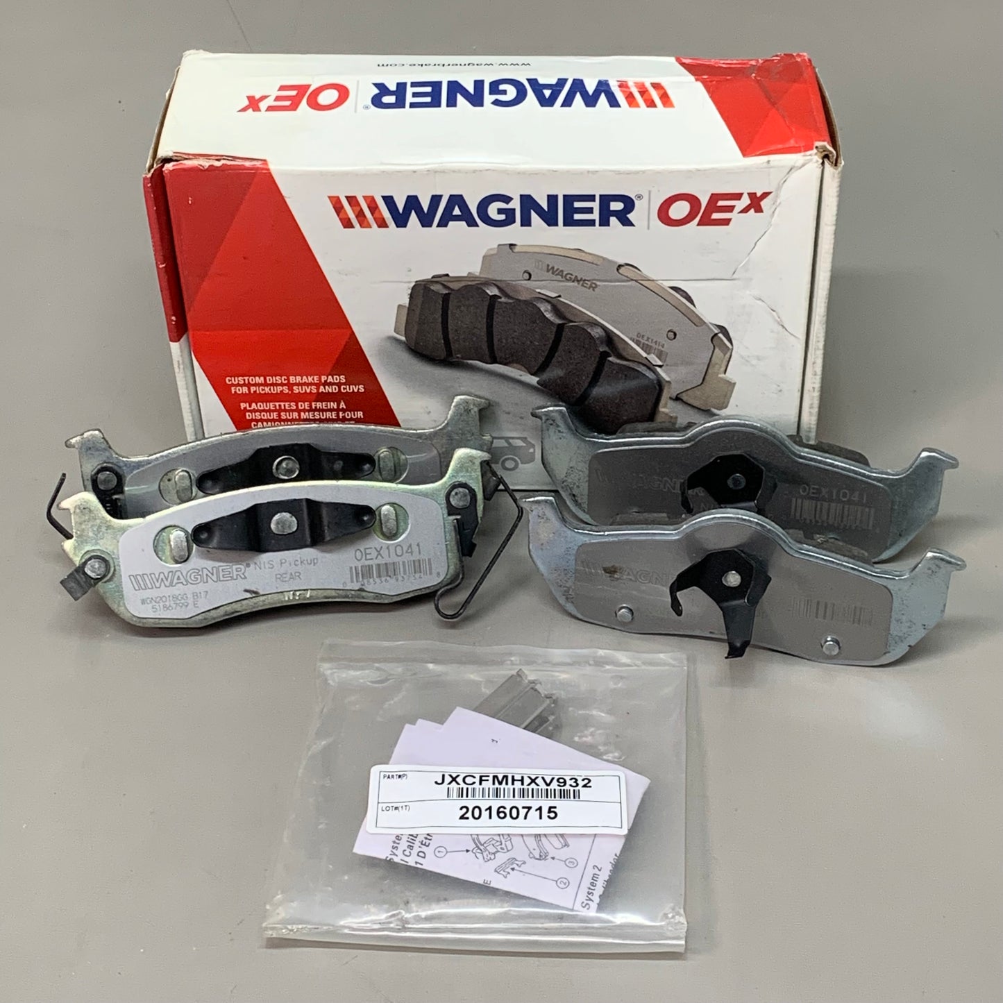 WAGNER OEx Premium Ceramic Disc Brake Pad Set 6" x 3" OEX1041