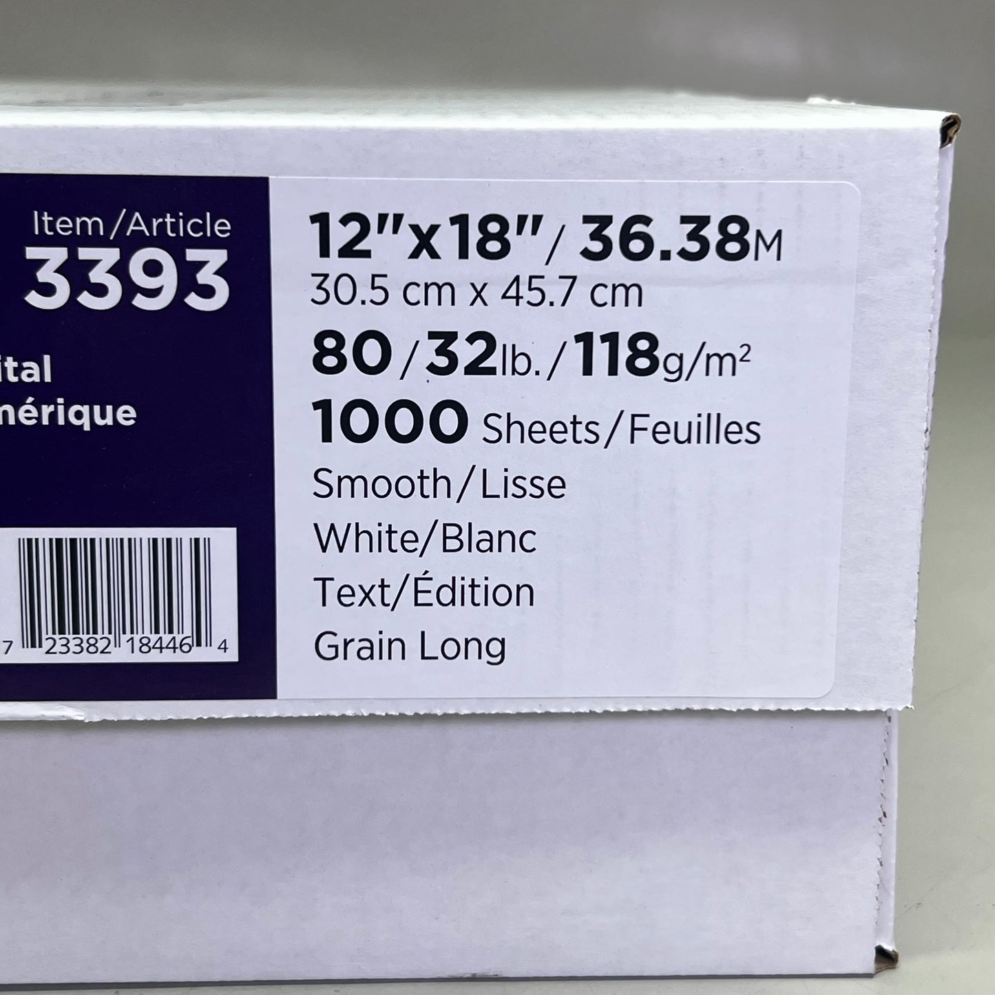 COUGAR (1000 Sheets) Digital Laser Paper Sz 12" x 18", White 3393