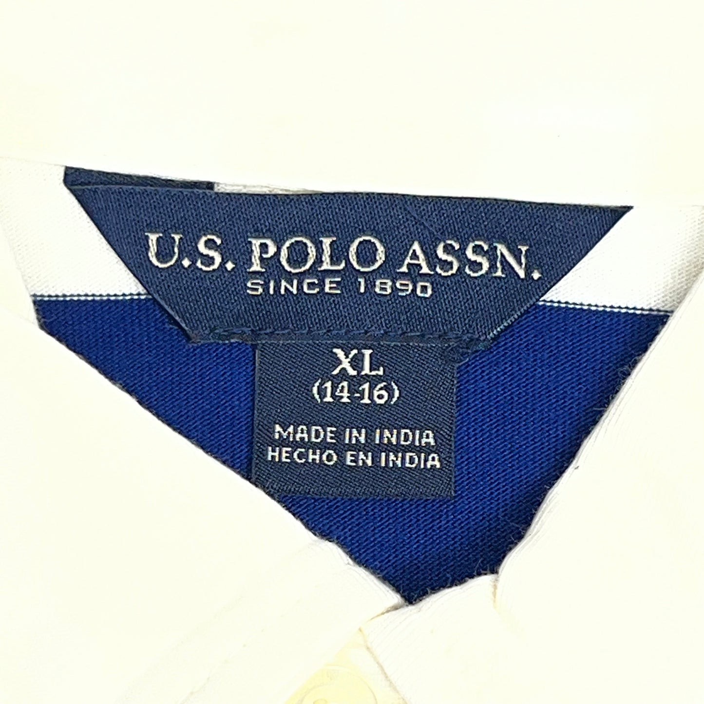 ZA@ U.S. POLO ASSN Long Sleeve Collard Shirt  Men's Sz XL Vineyard Blue/White 98826