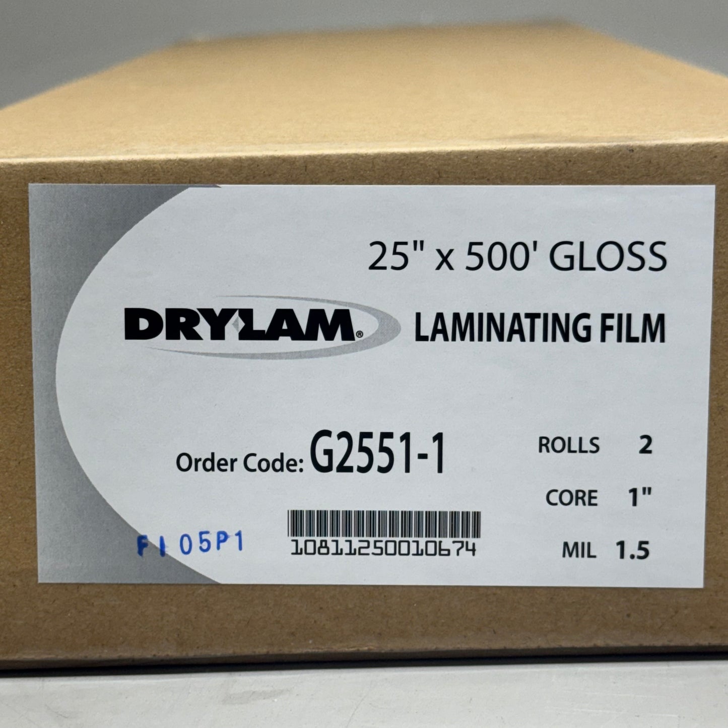 DRYLAM Roll Laminating Film (2 Rolls) G2551-1 Sz 25”x500’ Clear