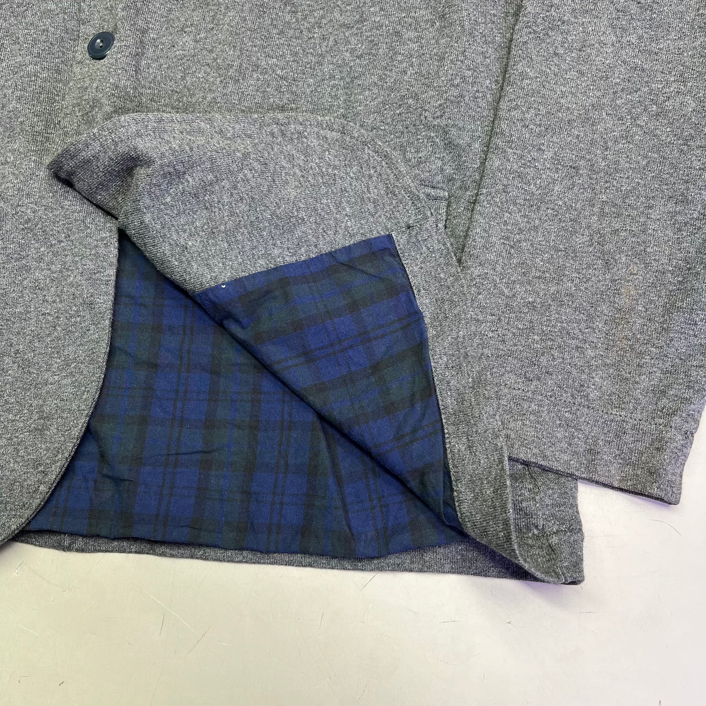 LANDS END CANVAS Jacket 100% Cotton Diamond Stitch Shoulder Men's Sz XL Grey