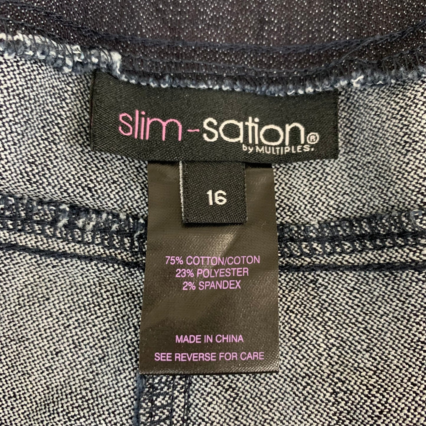 MULTIPLES Narrow Leg Pants Petite Women's Sz 16 Denim M2623P