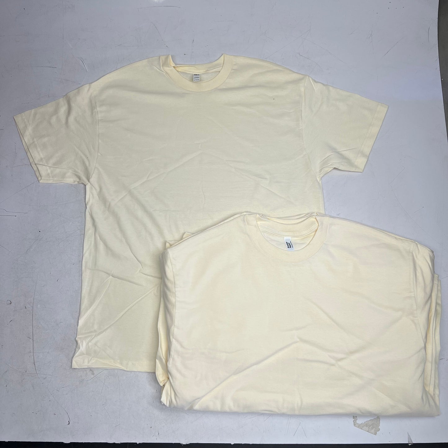 ZA@ AMERICAN APPAREL (12 PACK) Heavyweight Cotton Tee Unisex Sz XL Crème 1301