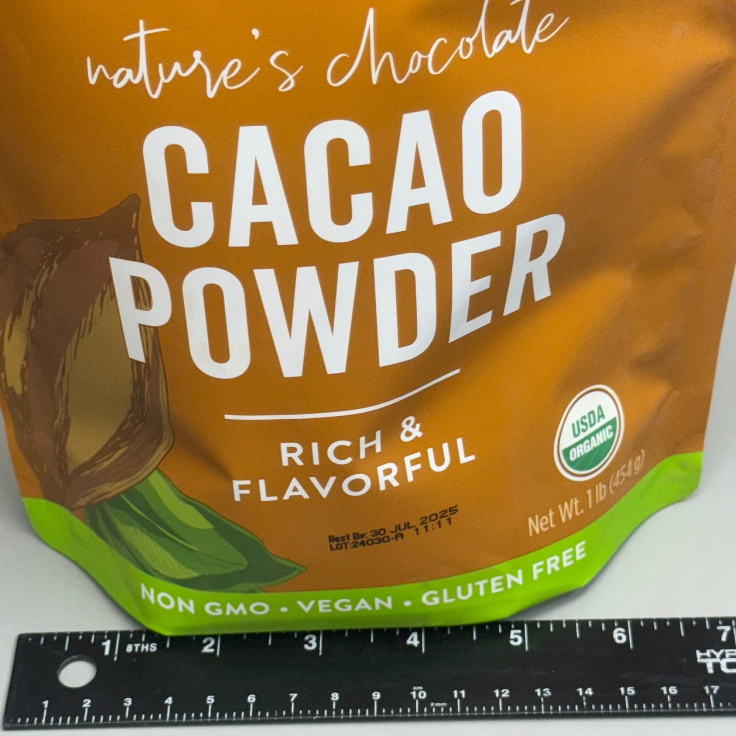 VIVA NATURALS (2 PACK) Cacao Powder Organic 1 lb BB 07/25