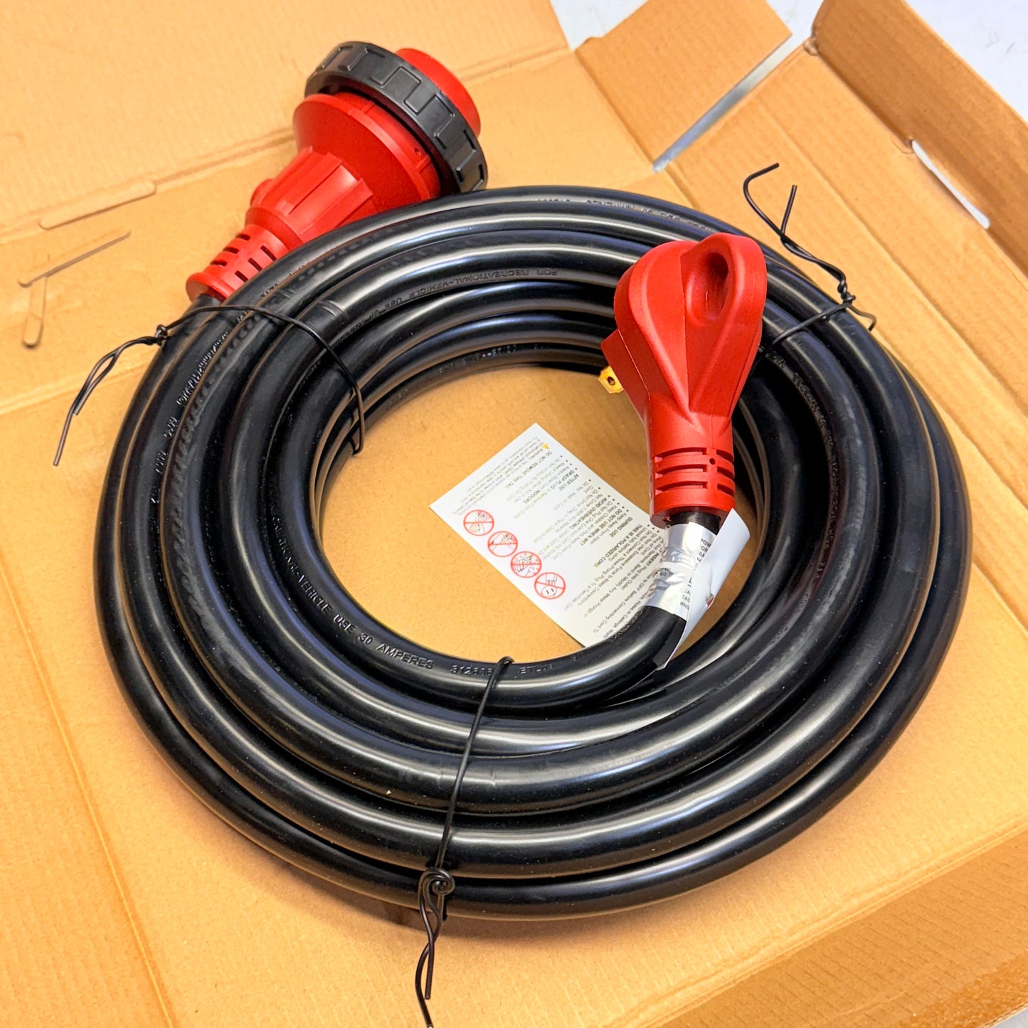 VALTERRA Mighty 30-Amp Cord RV Detachable Power Cord, 25 Ft Cord For RV, Red-New