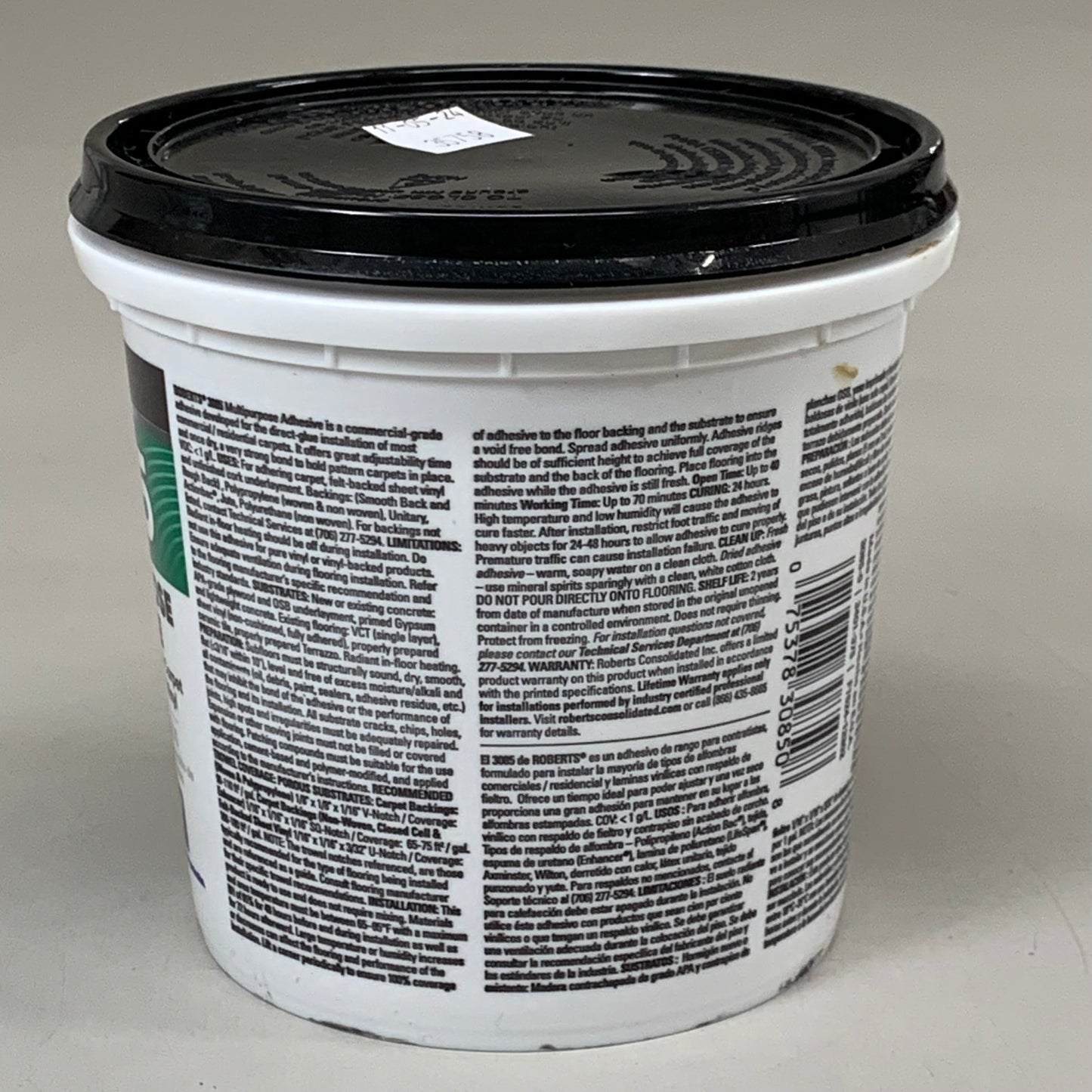 ZA@ ROBERTS Multipurpose Carpet & Felt-Backed Sheet Vinyl Floor Adhesive 3085 B