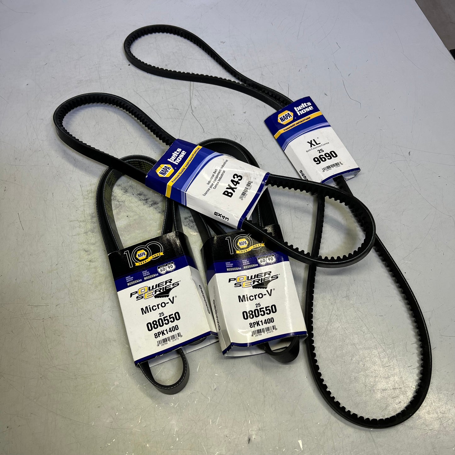 ZA@ NAPA (7.4 POUNDS) Assorted Box of Serpentine / V-Belt Parts Black