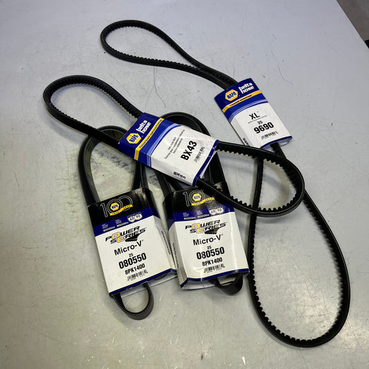 ZA@ NAPA (7.4 POUNDS) Assorted Box of Serpentine / V-Belt Parts Black