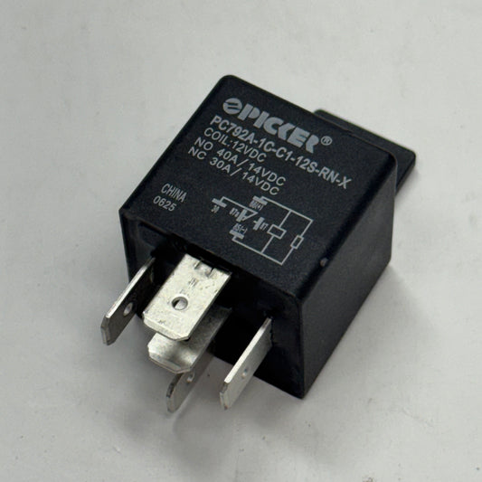 PICKER Automotive Relay 12VDC 40A/30A SPDT, Black C1-12S-RN-X