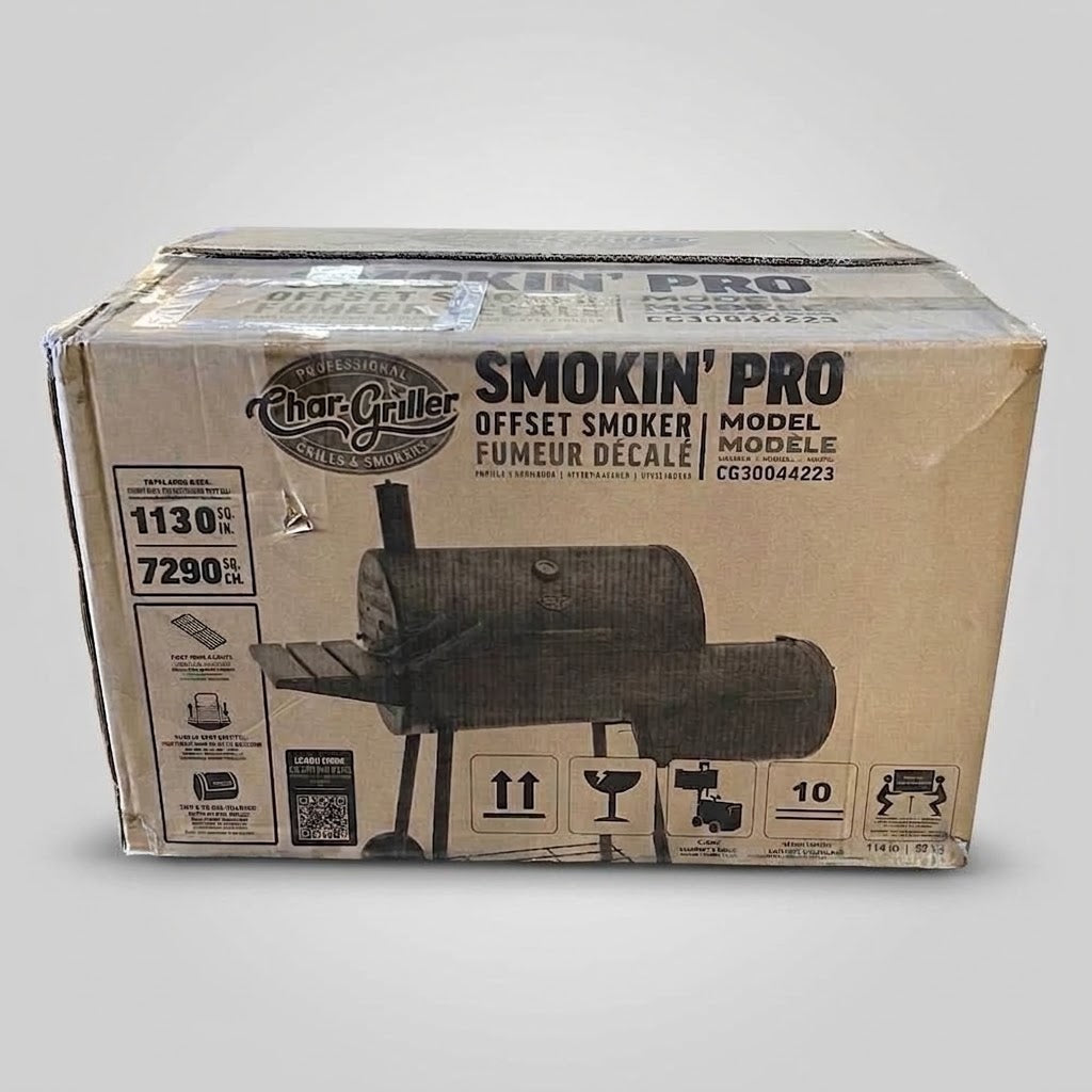CHAR GRILLER Smokin' Pro 1130-sq. in Black Horizontal Charcoal Smoker 1130 Sq in Black CG30044223